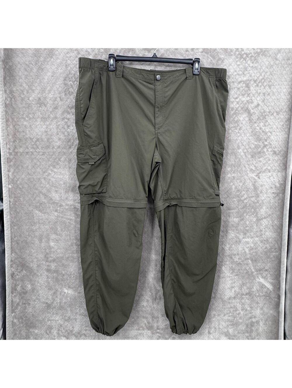 Columbia Omni-Shade Pants Mens 48x32 Green Convertible Cargo Jogger Hiking